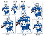 Peyton Manning Indianapolis Colts Football Art Poster