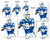 Peyton Manning Indianapolis Colts Football Art Poster