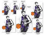 Domantas Sabonis Sacramento Kings Basketball Art Poster