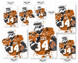 Ricky Williams Texas Longhorns NCAA College Art Poster