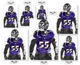 Terrell Suggs Baltimore Ravens Football Art Poster