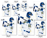 Christian Yelich Milwaukee Brewers Baseball Art Poster