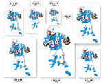 Earl Campbell Houston Oilers Football Art Poster