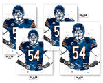 Brian Urlacher Chicago Bears Football Art Poster