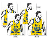 Stephen Curry The Bay Golden State Warriors Basketball Art Poster