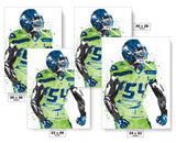 Bobby Wagner Green Seattle Seahawks Football Art Poster