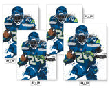 Marshawn Lynch Seattle Seahawks Football Art Poster