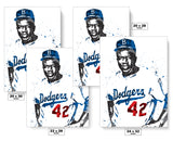 Jackie Robinson Los Angeles Dodgers Baseball Art Poster