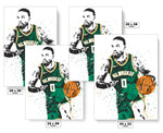 Damian Lillard Milwaukee Bucks Basketball Art Poster