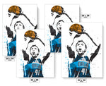 Dirk Nowitzki City Blue Dallas Mavericks Basketball Art Poster