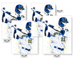 Christian Yelich Milwaukee Brewers Baseball Art Poster