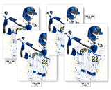 Christian Yelich Milwaukee Brewers Baseball Art Poster