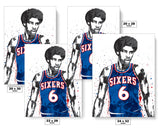 Dr J Philadelphia 76ers Basketball Art Poster