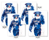 Franklin Mascot Philadelphia 76ers Basketball Art Poster