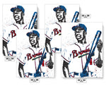 Hank Aaron Atlanta Braves Baseball Art Poster