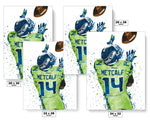 DK Metcalf Green Seattle Seahawks Football Art Poster