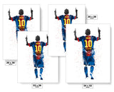 Lionel Messi Goal FC Barcelona Soccer Futbol Art Poster