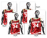 Hakeem Olajuwon Houston Rockets Record Basketball Art Poster