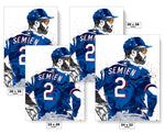 Marcus Semien Texas Rangers Baseball Art Poster