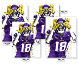 Justin Jefferson Minnesota Vikings Football Art Poster