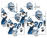 Barry Sanders Detroit Lions Football Art Poster