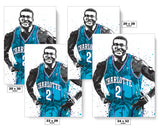 Larry Johnson Charlotte Hornets Basketball Art Poster