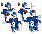 Daniel Jones New York Giants Football Art Poster