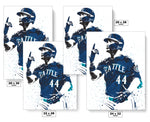 Julio Rodríguez Home Run Seattle Mariners Baseball Art Poster