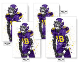 Justin Jefferson Scream Minnesota Vikings Football Art Poster