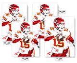 Patrick Mahomes White Jersey Kansas City Chiefs Football Art Poster